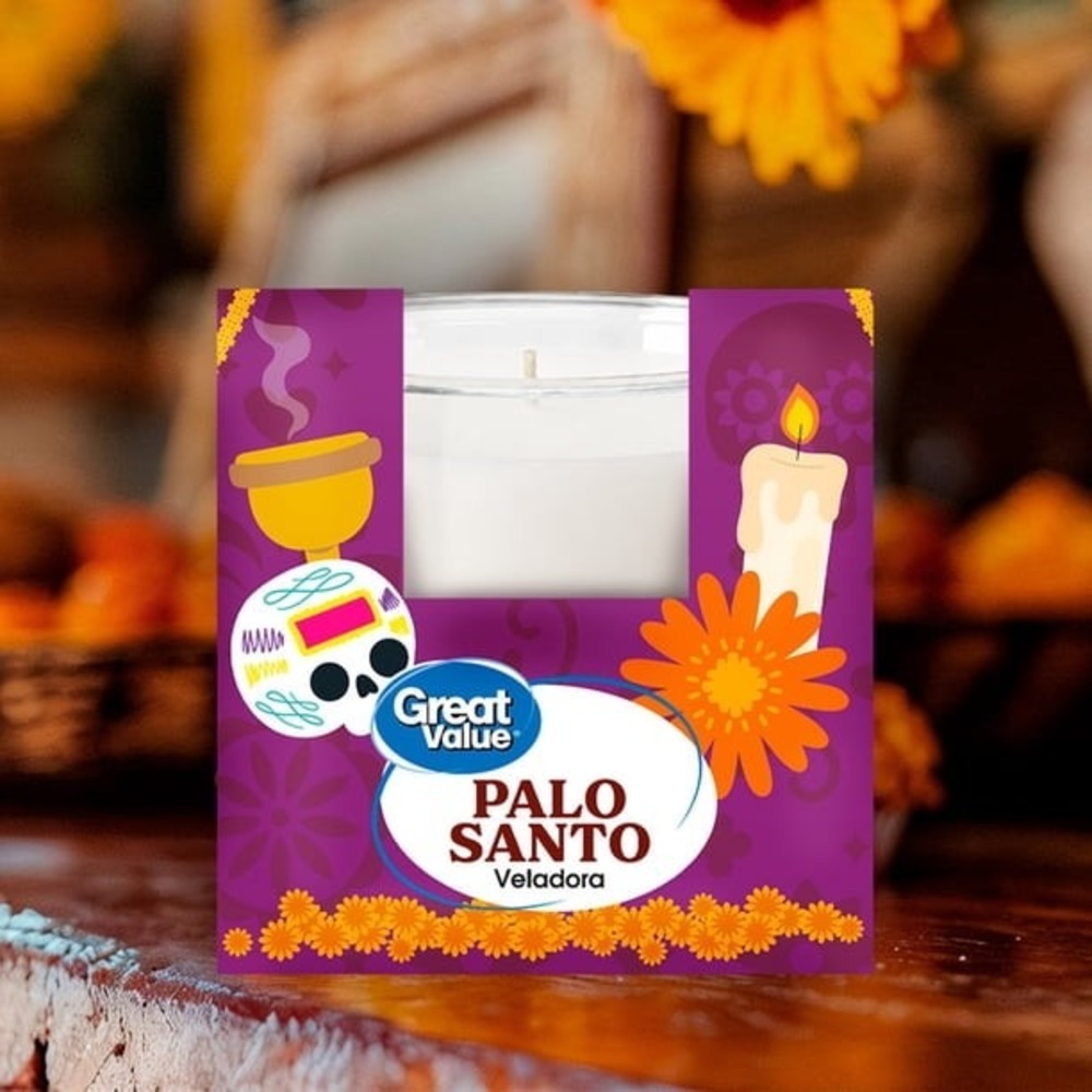 Great Value Palo Santo Candle 1 Piece White New Scented Glass Jar Candle